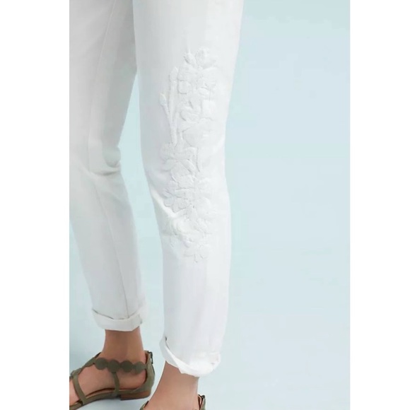 Anthropologie // Relaxed Embroidered Chino Pants🌛 - Picture 4 of 15